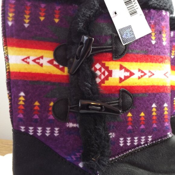 Nu Trendz Purple and Black Southwestern Patterned Boots - Picture 4 of 9